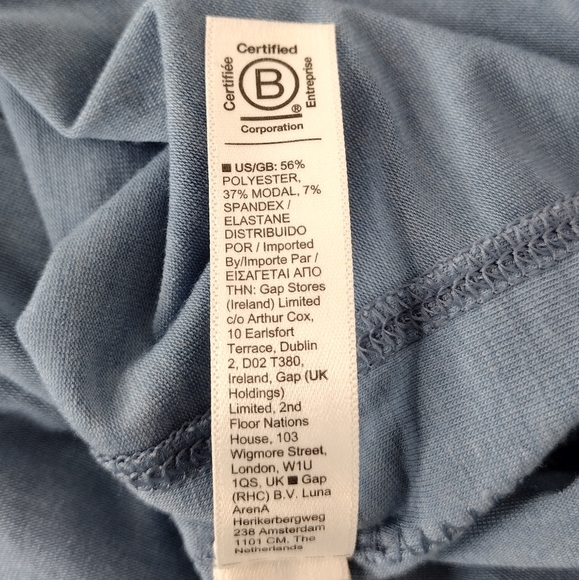 Athleta Inspire Slate Blue Relaxed Fit Oversized 3/4 Sleeve Tee Sz S - Picture 12 of 16